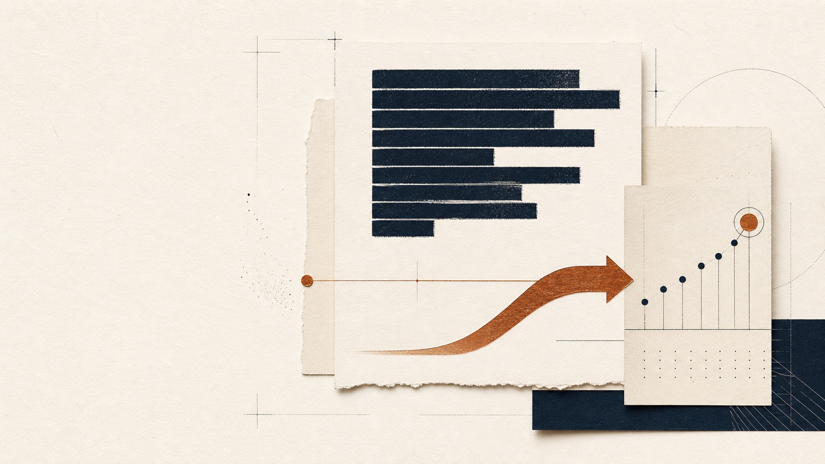 Collage editoriale sul copywriting a risposta diretta e la misurazione dei risultati