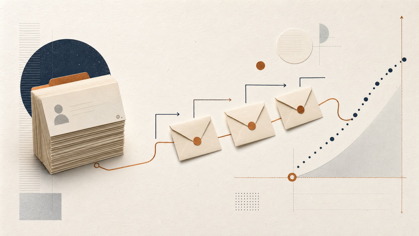 Collage editoriale su lista clienti, campagne email e riacquisto